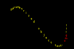 Object text on a path.